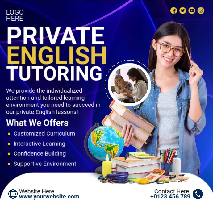 Copy of Private English Tutor | PosterMyWall