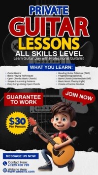 Private Guitar Lesson Facebook Story template