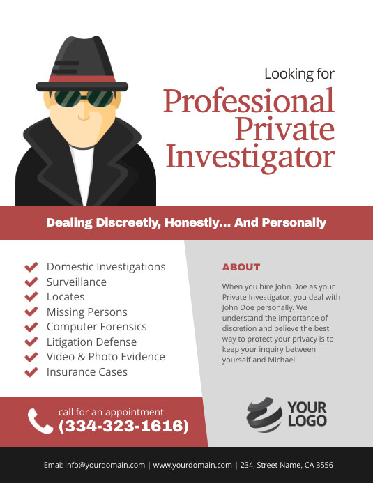 Private Investigator Flyer Poster Template | PosterMyWall