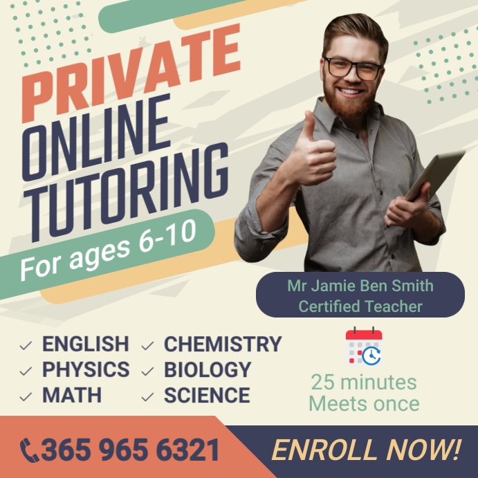 Private Online Tutoring Instagram Post Template | PosterMyWall