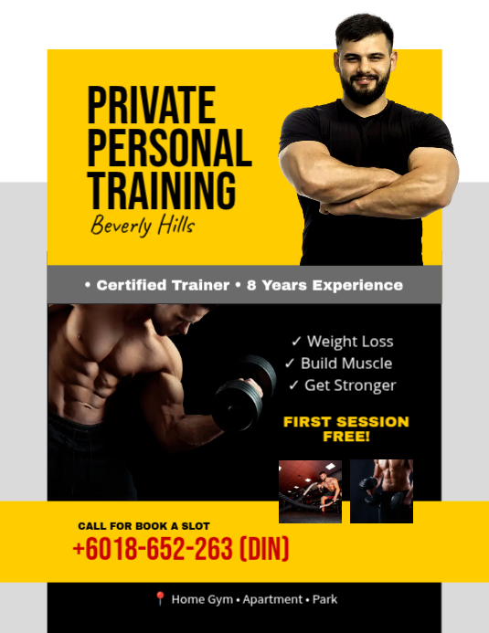Private Personal Training Fitness Gym Template | PosterMyWall