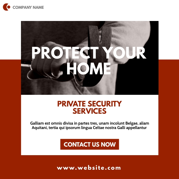 Security Ad Examples Copy of private security services advertisement red w | PosterMyWall