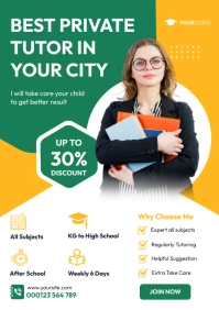Private Tutor, Home Tutoring, Tution Flyer A3 template