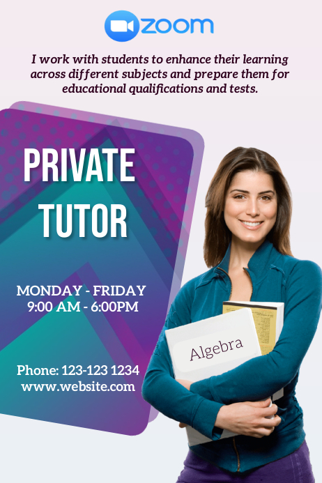 Private Lesson Poster Example Private tutor flyer Template | PosterMyWall