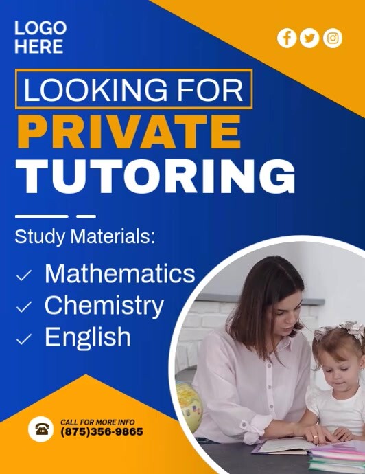 Private Lesson Poster Example Copy of Private Tutoring | PosterMyWall