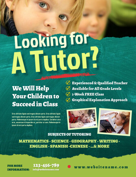 Private Tutoring Flyer Volantino (US Letter) template