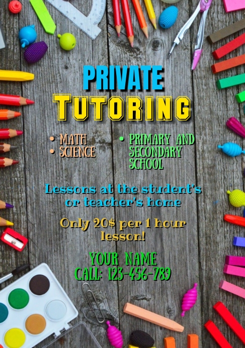Private Tutoring Lessons Flyer Template Print PosterMyWall