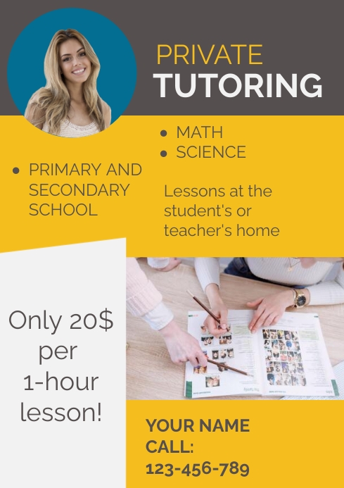 Private Tutoring Lessons Flyer Template Print PosterMyWall