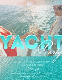 Turquoise Private Yacht Party Flyer Template