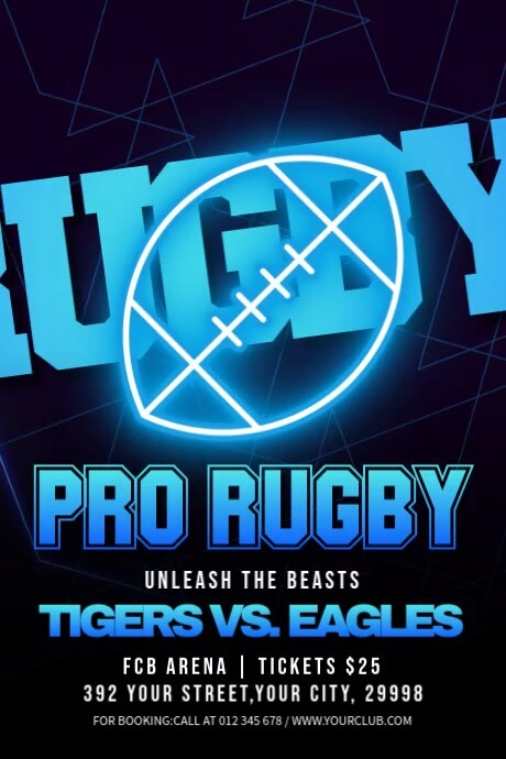 Pro Rugby Event Template | PosterMyWall