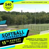 Pro Softball Tournament Video Ad Cuadrado (1:1) template