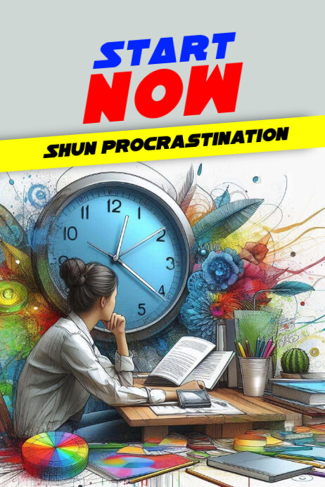 Procrastination Poster template
