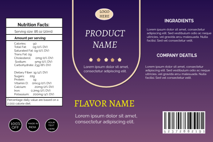 Purple Product Label Labels Template | PosterMyWall