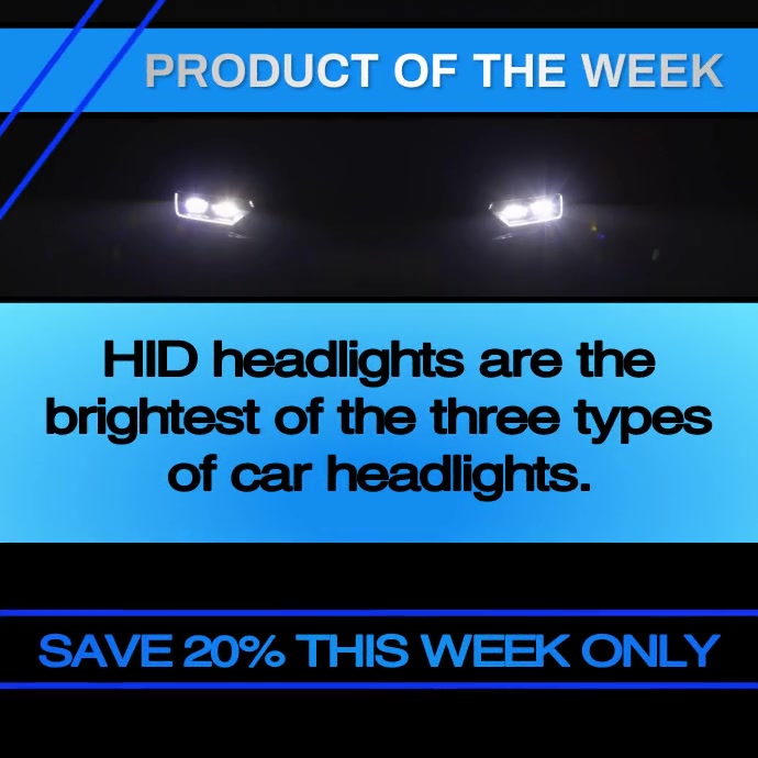 Product of the week Automotive HID Headlights Instagram Plasing template