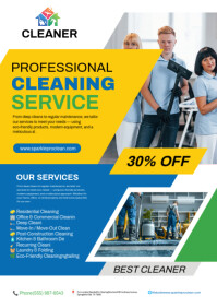 Profeassional cleaning service flyer A4 template