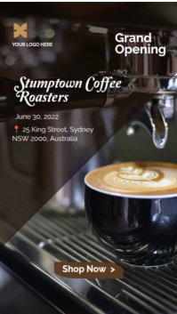 Hitam Coffee Shop Grand Opening Instagram Story Template