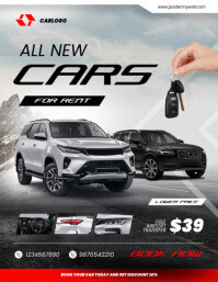 Profesional Car Rentals Pamflet (letter As) template