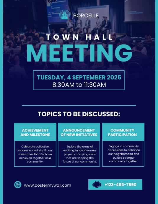 Profesional Townhall Meeting Pamflet (letter Flyer (US Letter) template