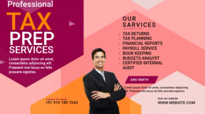 Lyserød profession tax service Twitter Post Template