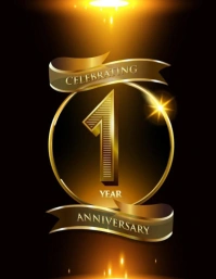 Professional 1st Anniversary Celebration  Flyer (us Letter) template