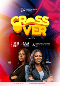 Black New Year Crossover Service A4 Template