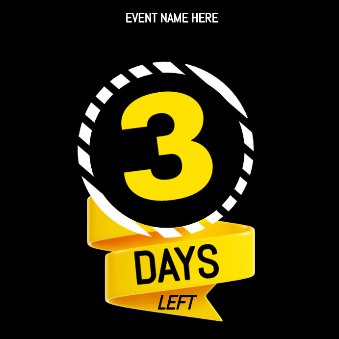 Professional 3 Days Countdown Instagram Post Template | PosterMyWall