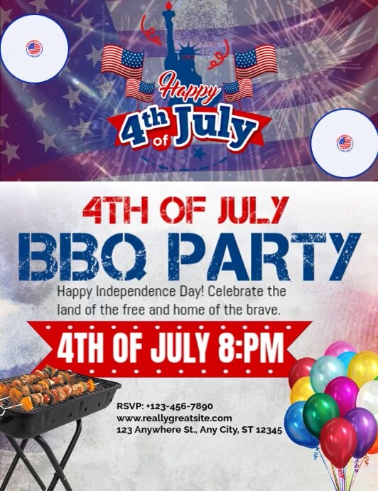 Professional 4th Of July Bbq Party Flyer (us Letter) template