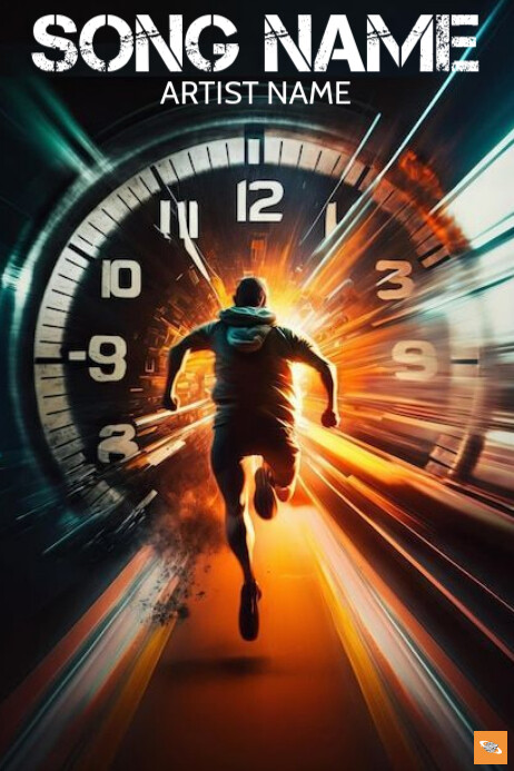 Professional A Man Running With Watch Album Cover Poster template