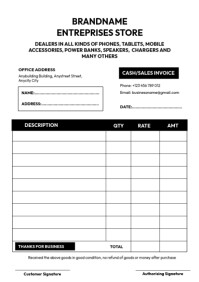 Professional A4 Business Receipt template