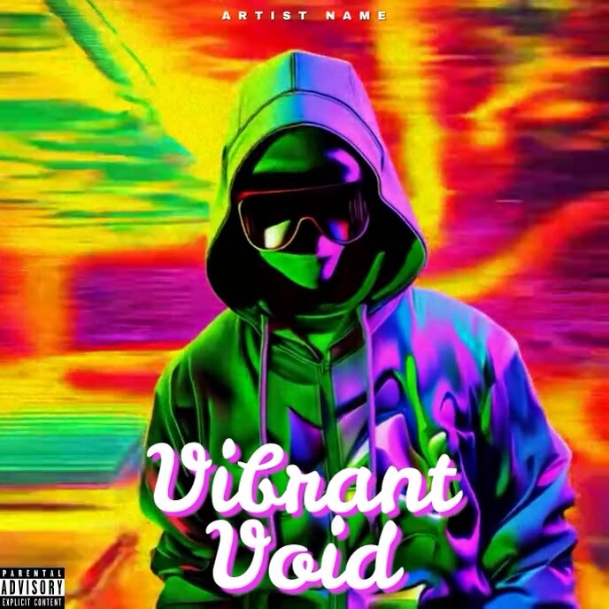 Professional Abstract Man In Hoodie, Colors, Album Cover template