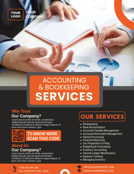 Modèle Professional Accounting And Bookkeeping Services Flyer (us ...