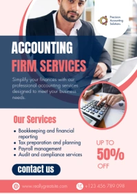 Professional Accounting Firm Services Poster Template A5