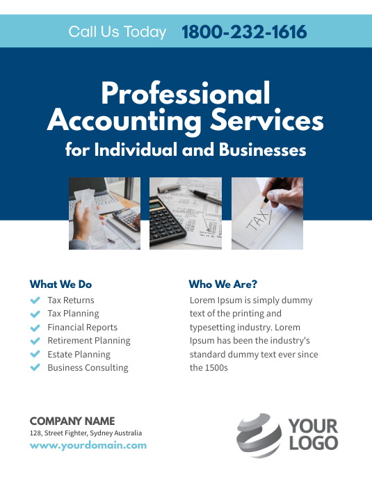 Professional Accounting Services Løbeseddel (US Letter) template