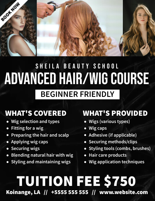Professional Advanced Hair/wig Course Flyer ( template