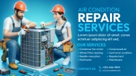 Professional Air Conditioner Repair Service Twitter Post template