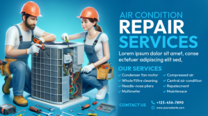 Professional Air Conditioner Repair Service Сообщение Twitter template