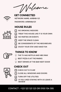 Professional Airbnb Guest Guidebook Poster template