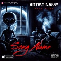 Professional Alien Smoke Motion Album Cover template