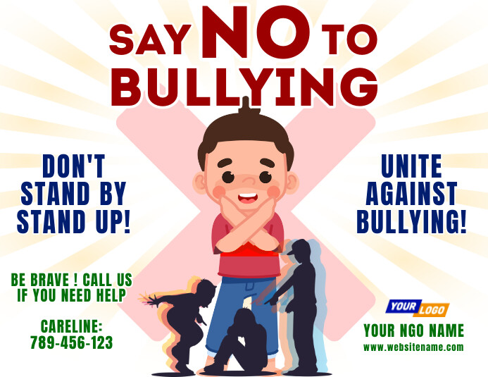 Professional Anti Bullying Awareness Poster Template PosterMyWall