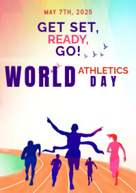 白色 World Athletics Day A4 Template