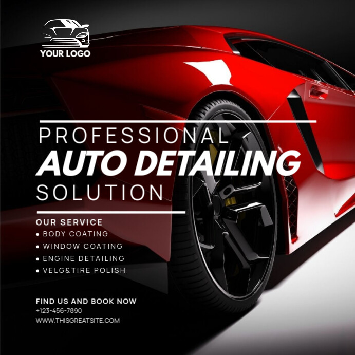 Professional Auto Detailing Solution Instagram-bericht template