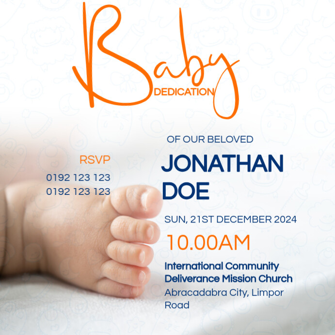 Professional Baby Dedication Poster Instagram Post template
