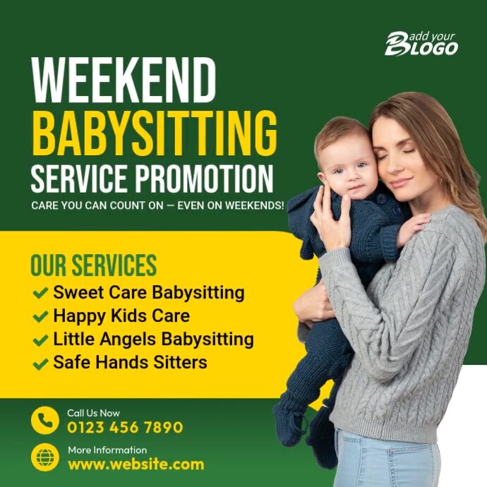 Professional Babysitting Instagram Post Instagram-Beitrag template