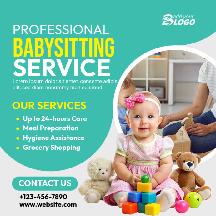 Professional Babysitting Square (1:1) template