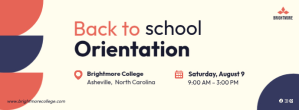 Professional back 2 School Orientation Facebook 封面图片 template