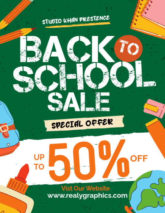 Professional Back To School Sale  Flyer (us Letter) template