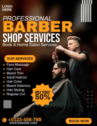 Professional Barber Shop Service Flyer (US Letter) template