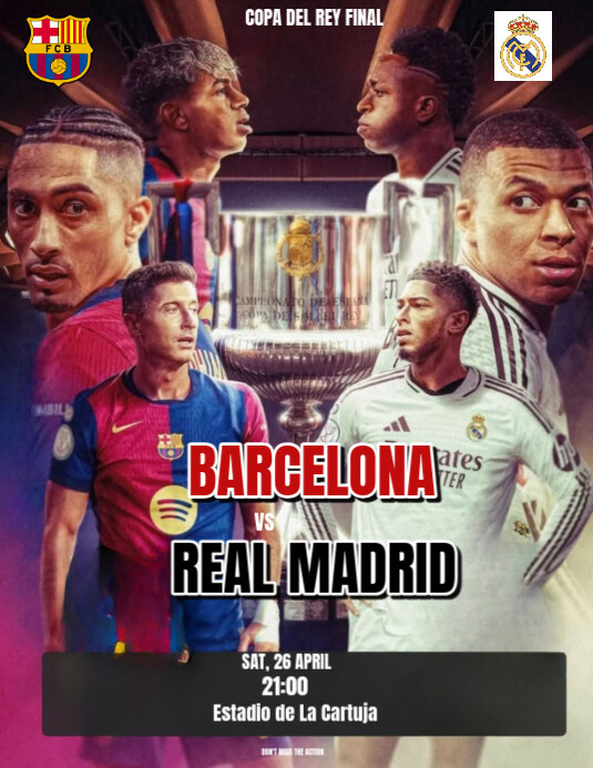 Plantilla de Professional Barcelona Vs Real Madrid Copa Del Rey Final ...