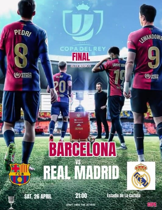 Professional Barcelona Vs Real Madrid Copa Del Rey Matchday Template  Flyer (us Letter)