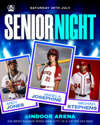 Professional Baseball Senior night award recognition sports event invitation social media flyers pos Instagram Portrait template